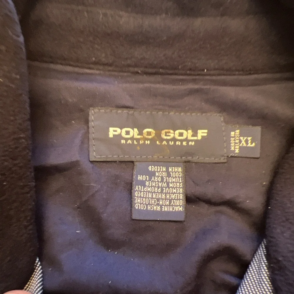 POLO GOLF RALPH LAUREN Blue‎ Micro Checked Zipped Jacket Size XL Vintage